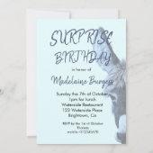 Invitation Adulte Surprise Anniversaire Fun Blue Modern (Dos)