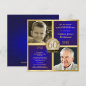 Invitation adulte Then-Now 2-Photos d'anniversaire (Devant / Derrière)