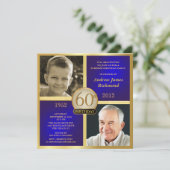 Invitation adulte Then-Now 2-Photos d'anniversaire (Debout devant)