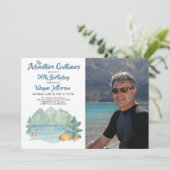 Invitation Adventure 50th Birthday Photo Rustic Mountain (Debout devant)