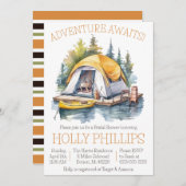 Invitation Adventure Attend ! Camping, Canoë, Fête des mariée (Devant / Derrière)