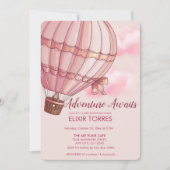 Invitation Adventure Attend le Baby shower de ballon à air ch (Devant)