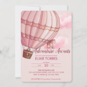 Invitation Adventure Attend le Baby shower de ballon à air ch (Devant)