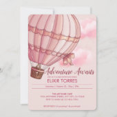 Invitation Adventure Attend le Baby shower de ballon à air ch (Devant)