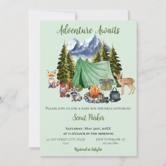 Invitation Adventure Attend le Baby shower des bois