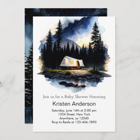 Invitation Adventure Attend le Baby shower modifiable (Devant / Derrière)