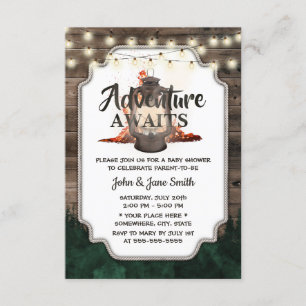 Invitation Adventure Attend le Baby shower rustique de la for