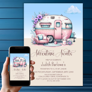 Invitation Adventure Attend Pink Caravan Retraite Party