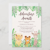 Invitation Adventure Attend Safari Animaux Baby shower (Devant)