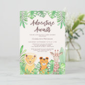 Invitation Adventure Attend Safari Animaux Baby shower (Debout devant)