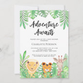 Invitation Adventure Attend Safari Animaux Baby shower (Devant)