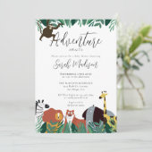 Invitation Adventure Attend Safari Animaux Baby shower (Debout devant)