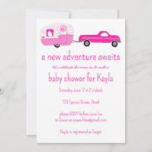 Invitation Adventure Attend un BABY SHOWER de camion et de re (Devant)