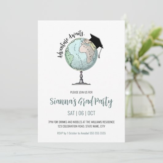 Invitation Adventure Attend un minimum simple de graduation (Debout devant)