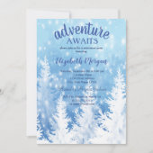 Invitation Adventure Attend Winter Pine Tree Retirement Party (Devant)