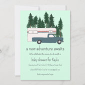 Invitation Adventure Attente Camper Vintage Camper BABY SHOWE (Devant)