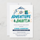 Invitation Adventure Await Baby shower de camping (Devant)