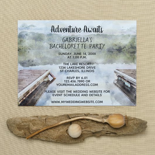 Invitation Adventure Await Bateau Dock Lake Bachelorette Part