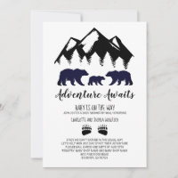 Adventure Await Bears Baby shower Par la poste