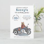 Invitation Adventure Await Bears Motorcycle Anniversaire de e (Debout devant)
