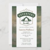 Invitation Adventure Await Camping Graduation Party (Devant)