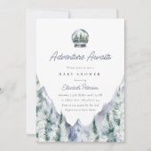 Invitation Adventure Await Forest Baby shower (Devant)