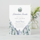 Invitation Adventure Await Forest Baby shower (Debout devant)