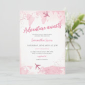Invitation Adventure Await Girl Baby shower (Debout devant)