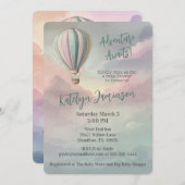 Invitation Adventure Await Hot Air Baby shower (Devant / Derrière)
