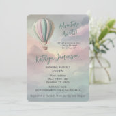 Invitation Adventure Await Hot Air Baby shower (Debout devant)