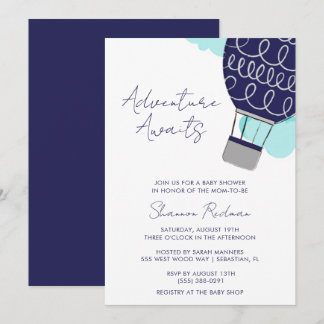 Invitation Adventure Await Hot Air Baby shower