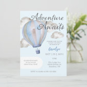 Invitation Adventure Await Hot Air Baby shower (Debout devant)