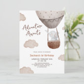 Invitation Adventure Await Hot Air Balloon 1er anniversaire (Debout devant)