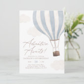 Invitation Adventure Await Hot Air Balloon Boy 1er Anniversai (Debout devant)
