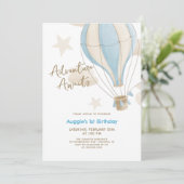 Invitation Adventure Await Hot Air Balloon Boys 1er anniversa (Debout devant)