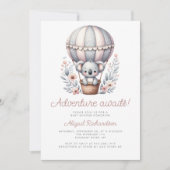Invitation Adventure Await Koala Bear Baby shower de ballon (Devant)