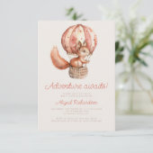 Invitation Adventure Await mignon écureuil QR Code Baby showe (Debout devant)