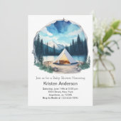 Invitation Adventure Await Moonlit Canopy Baby shower (Debout devant)