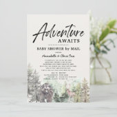 Invitation Adventure Await Mountain Bear Baby shower par la p (Debout devant)