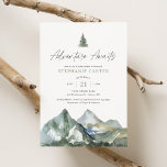 Invitation Adventure Await Mountain Boy Baby shower<br><div class="desc">Invitations amis et famille pour fêter un petit en chemin avec cette invitation rustique,  avec des montagnes aquarelles et un arrière - plan vert sage.</div>