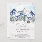 Invitation Adventure Await Mountain Forest Baby shower (Devant)