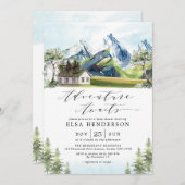 Invitation Adventure Await Mountain Forest Baby shower Invit (Devant / Derrière)