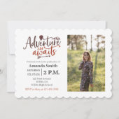 Invitation "Adventure Await" Photo de fin d'études externes (Devant)