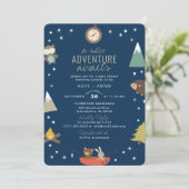 Invitation Adventure Await Woodland Boy Baby shower (Debout devant)