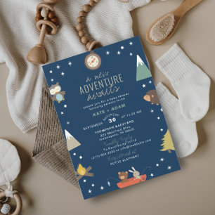 Invitation Adventure Await Woodland Boy Baby shower