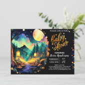 Invitation Adventure Await Woodland Magic Baby shower (Debout devant)