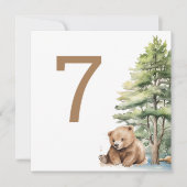 Invitation Adventure Await Woodland Teddy Bear Numéros de tab (Devant)