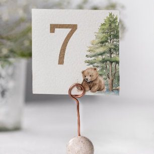 Invitation Adventure Await Woodland Teddy Bear Numéros de tab