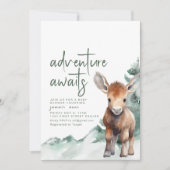 Invitation Adventure Await Woodland Theme Baby shower (Devant)
