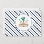 Invitation Adventure Await World Travel Baby Boy Shower Navy (Dos)